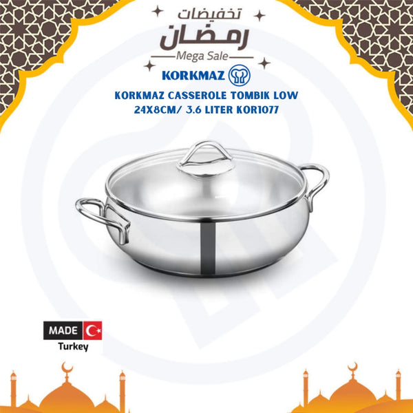 Korkmaz Casserole Tombik Low 24X8cm/ 3.6 Liter KOR1077