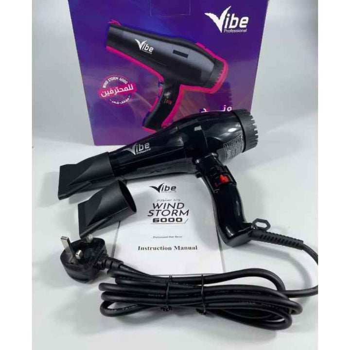 Vibe Professional Wind Storm 6000 Hair Dryer Black 1233