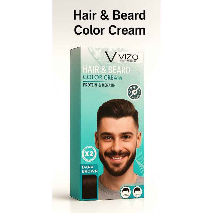 Vizo Spot Gents Hair & Beard Color Cream Kit Dark Brown 1250
