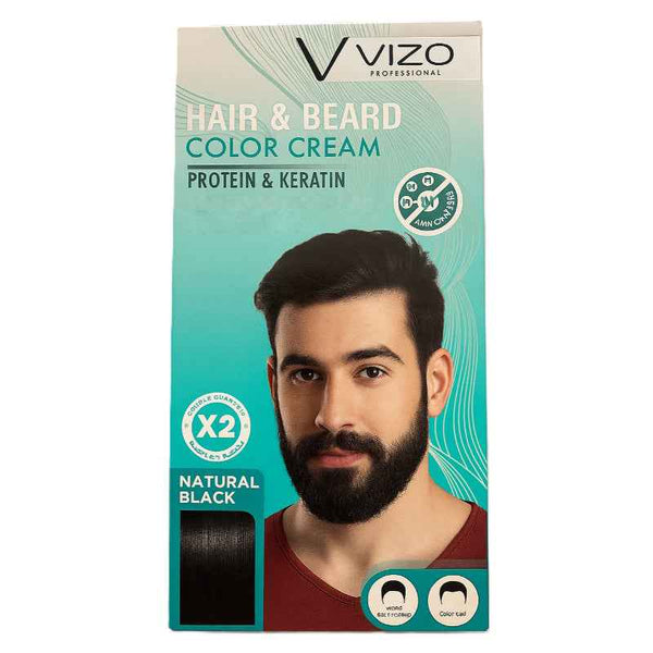 Vizo Spot Gents Hair & Beard Color Cream Kit Natural Black 1251