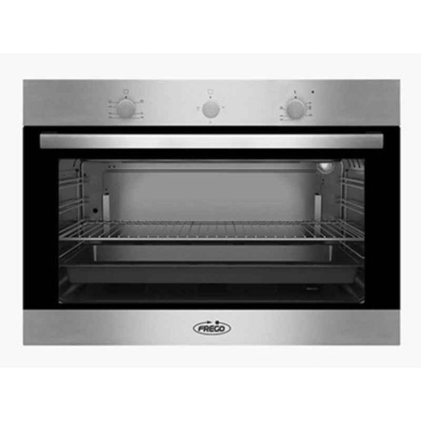 Frego Stainless Steel Control Panel Built-In Gas Oven, Thermostat, Aluminium Handle 90x60cm FGOS90SS