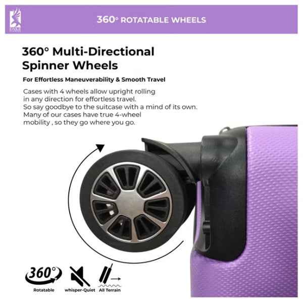 Eagle Express Fusion ABS Hard Trolley 20,24,28 Inch Set Orchid (EE-AHT-113) 3pcs Set 820038