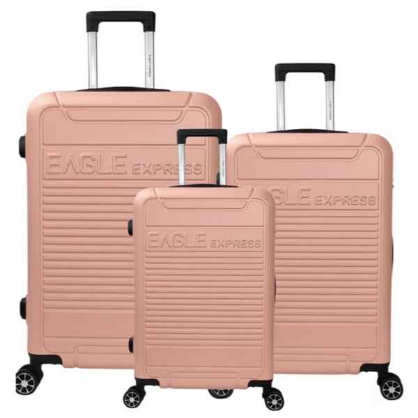 Eagle Express Defender ABS Hard Trolley 20,24,28 Inch Set Baby Pink (EE-AHT-119) 3pcs Set 820040