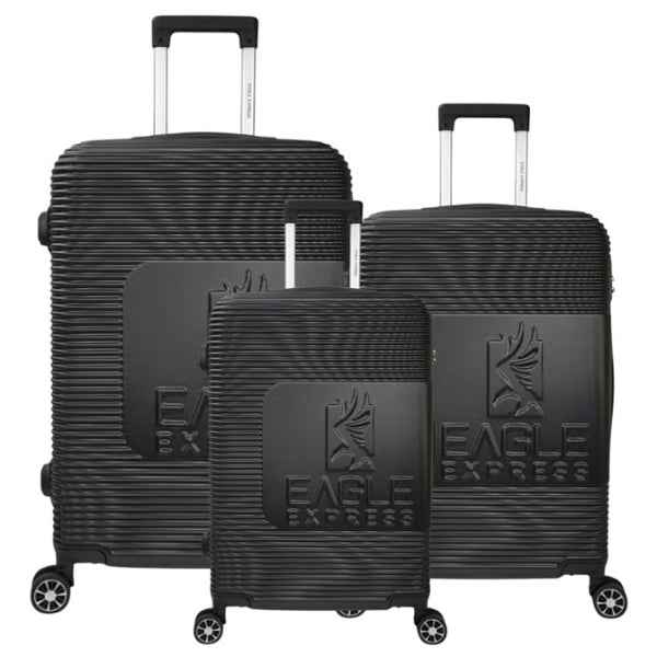 Eagle Express Horizone ABS Hard Trolley 20,24,28 Inch Set Black (EE-AHT-125) 3pcs Set 820041