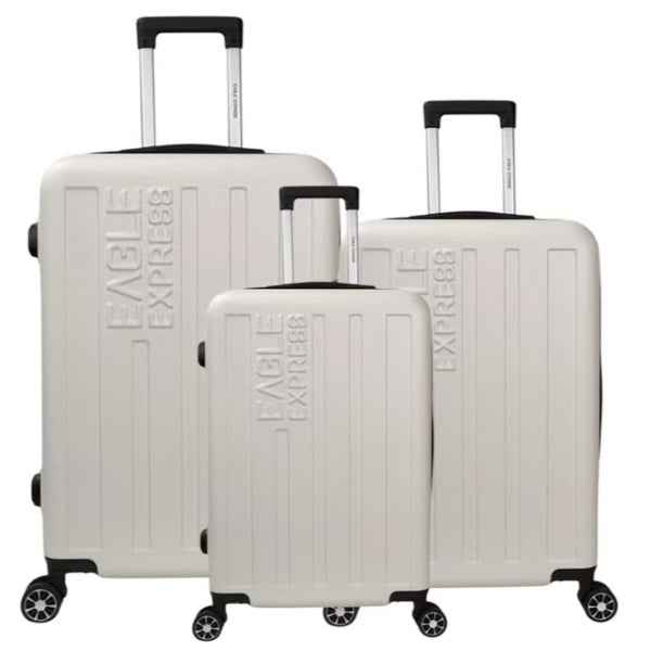 Eagle Express Venture ABS Hard Trolley 20,24,28 Inch Set White (EE-AHT-131) 3pcs Set 820042