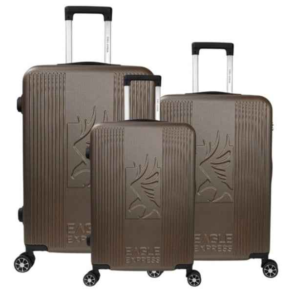 Eagle Express Ramble ABS Hard Trolley 20,24,28 Inch Set Brown (EE-AHT-115) 3pcs Set 820046