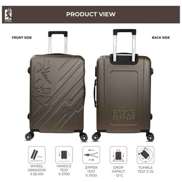 Eagle Express Robust ABS Hard Trolley 20,24,28 Inch Set Brown (EE-AHT-123) 3pcs Set 820047
