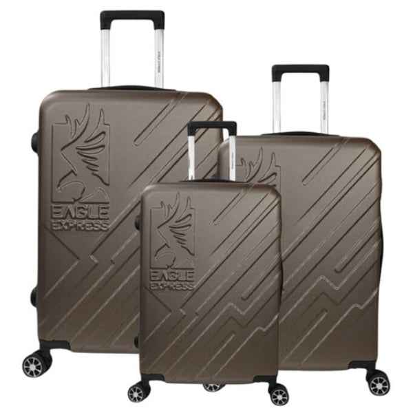Eagle Express Robust ABS Hard Trolley 20,24,28 Inch Set Brown (EE-AHT-123) 3pcs Set 820047