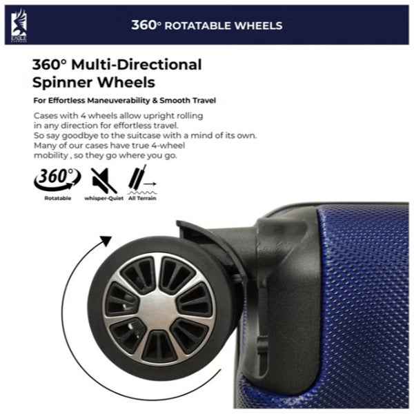 Eagle Express Elysium ABS Hard Trolley 20,24,28 Inch Set Navy Blue (EE-AHT-121) 3pcs Set 820052