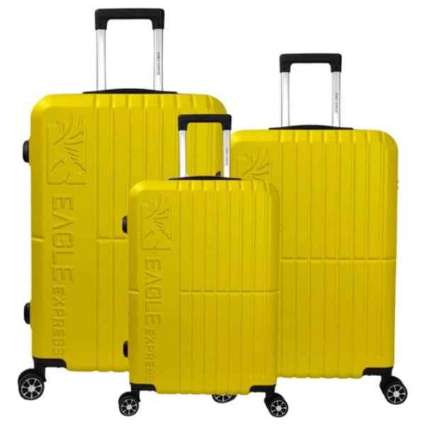 Eagle Express Aura ABS Hard Trolley 20,24,28 Inch Set Yellow (EE-AHT-118) 3pcs Set 820054