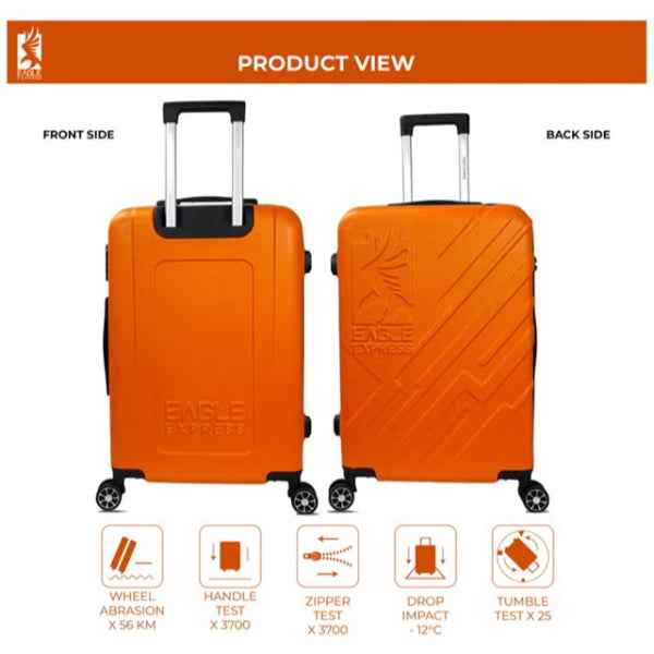 Eagle Express Robust ABS Hard Trolley 20,24,28 Inch Set Orange (EE-AHT-124) 3pcs Set 820055
