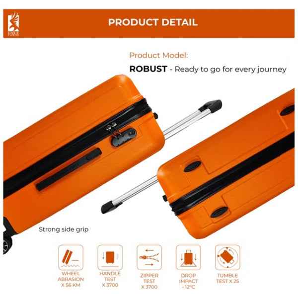 Eagle Express Robust ABS Hard Trolley 20,24,28 Inch Set Orange (EE-AHT-124) 3pcs Set 820055