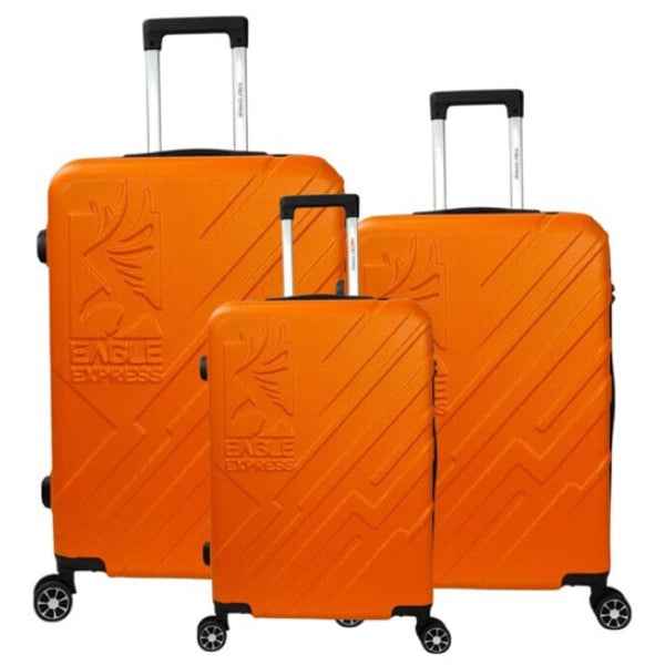 Eagle Express Robust ABS Hard Trolley 20,24,28 Inch Set Orange (EE-AHT-124) 3pcs Set 820055
