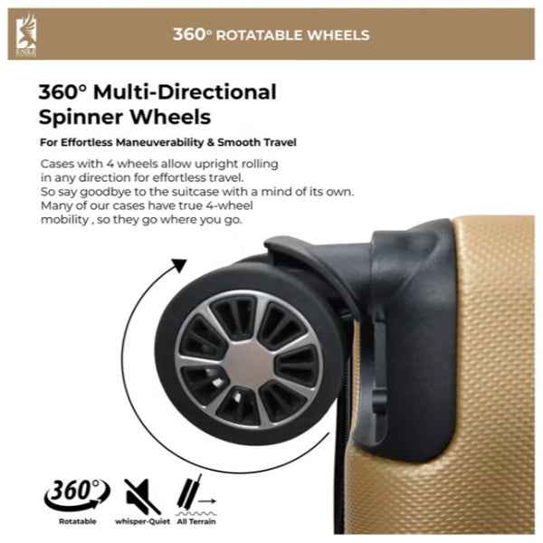 Eagle Express Expedition ABS Hard Trolley 20,24,28 Inch Set Gold (EE-AHT-112) 3pcs Set 820058