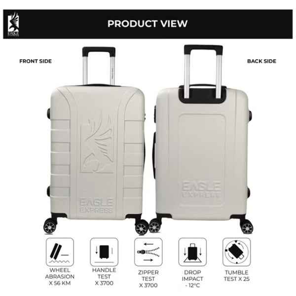 Eagle Express Elysium ABS Hard Trolley 20,24,28 Inch Set White (EE-AHT-122) 3pcs Set 820059