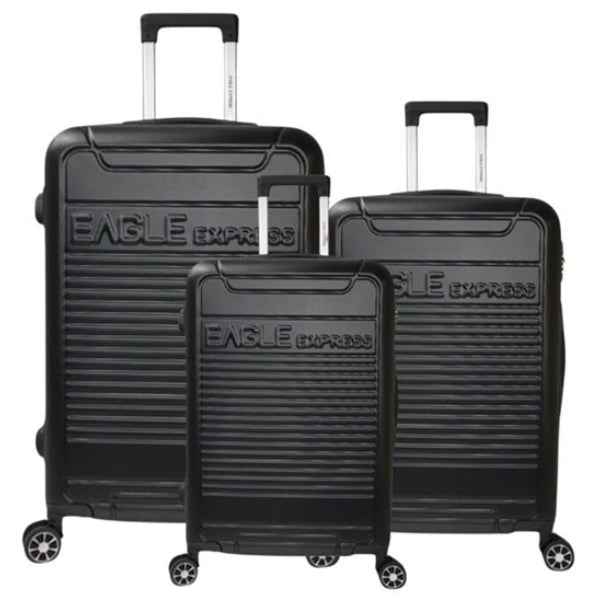 Eagle Express Defender ABS Hard Trolley 20,24,28 Inch Set Black (EE-AHT-120) 3pcs Set 820060