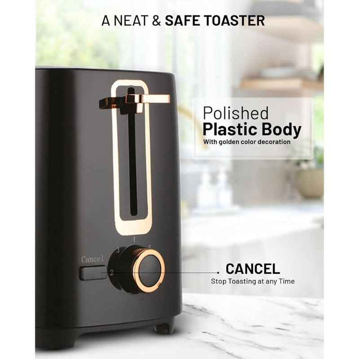 Afra Breakfast Toaster 2 Slots Plastic 700W Black AF-100700TOBL