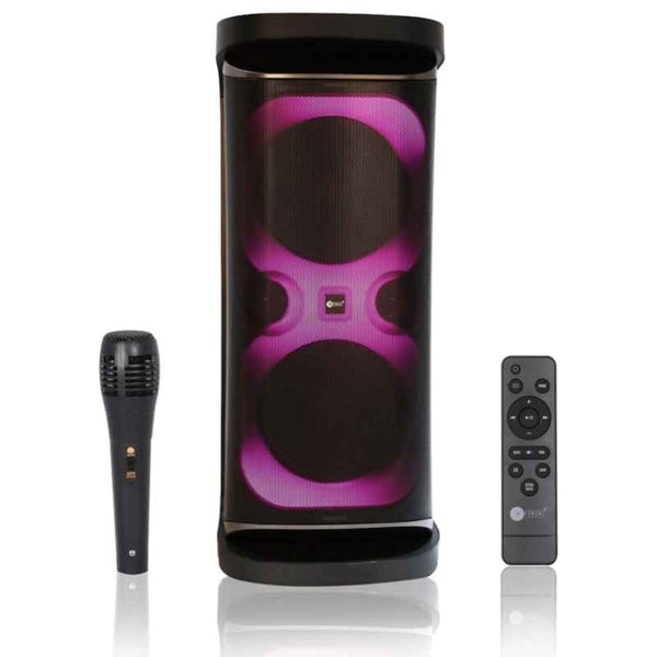Afra Party Speaker 120W with Karaoke Mic USB Charging 10 Inch Woofer Guitar Input AF-120PSBK