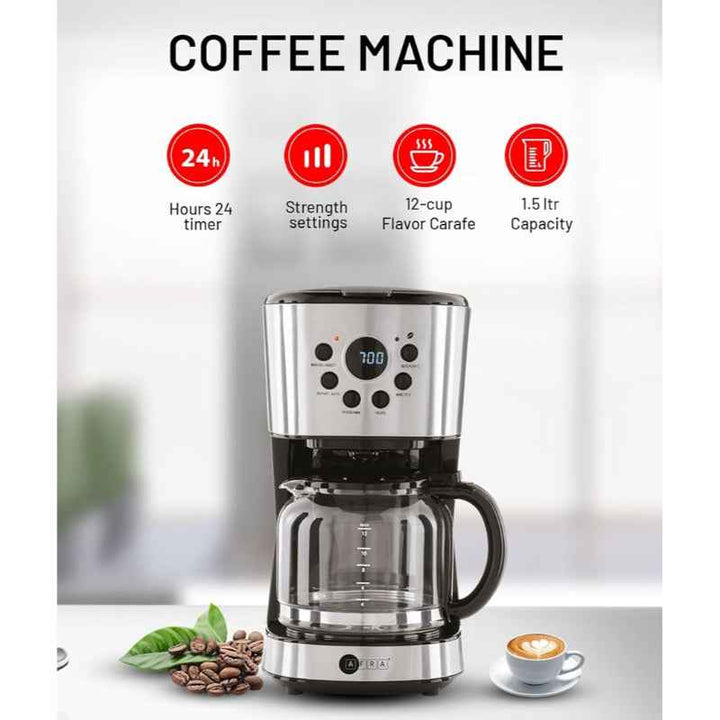 Afra Coffee Maker 1.5 Liter Stainless Steel 900W AF-15900CMKSS