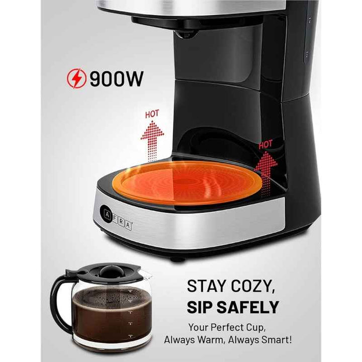 Afra Coffee Maker 1.5 Liter Stainless Steel 900W AF-15900CMKSS