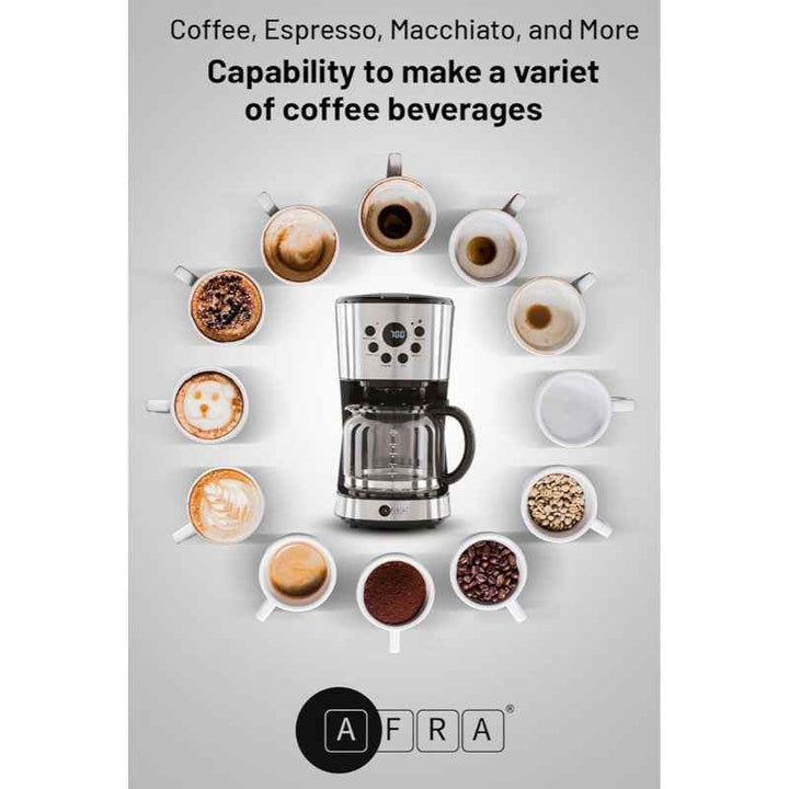 Afra Coffee Maker 1.5 Liter Stainless Steel 900W AF-15900CMKSS