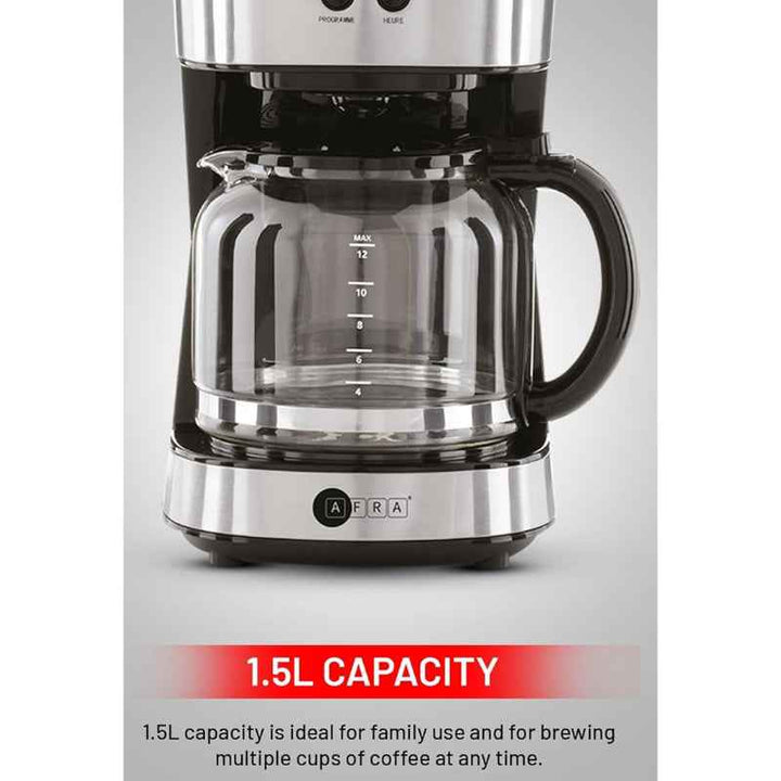 Afra Coffee Maker 1.5 Liter Stainless Steel 900W AF-15900CMKSS