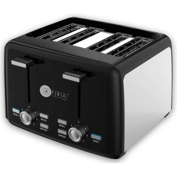 Afra Breakfast Toaster 4 Slots Plastic 1600W Black AF-24700TOBL