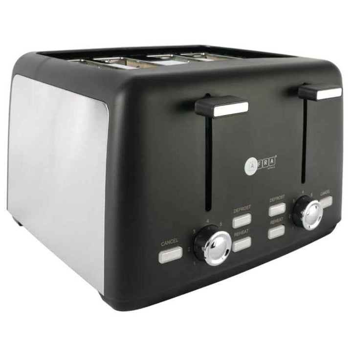 Afra Breakfast Toaster 4 Slots Plastic 1600W Black AF-24700TOBL