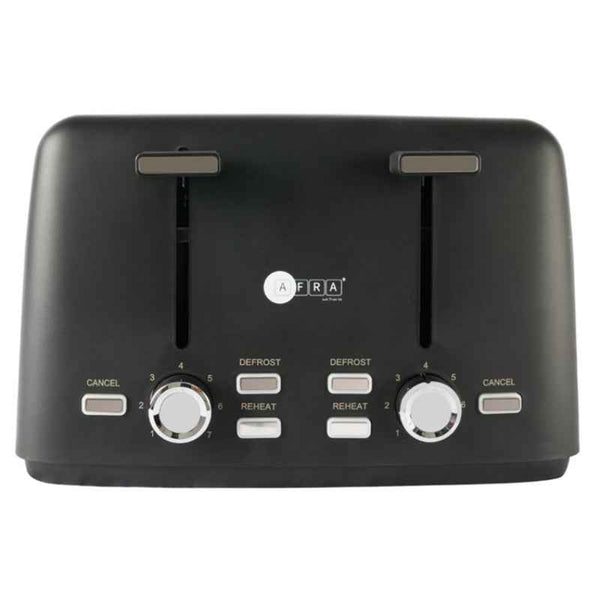 Afra Breakfast Toaster 4 Slots Plastic 1600W Black AF-24700TOBL