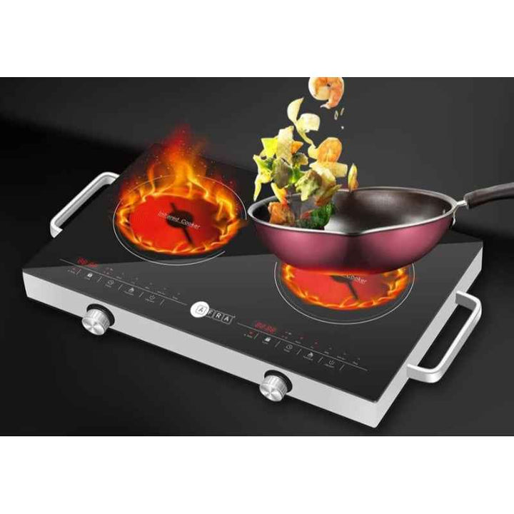 Afra Double Infrared Cooktop 3000W LED Display Child Lock Black AF-3000ICBK