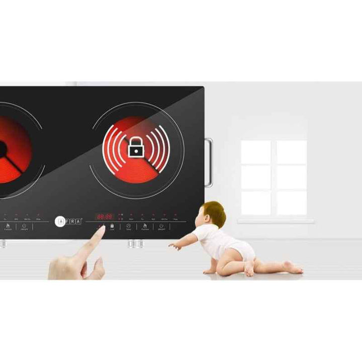 Afra Double Infrared Cooktop 3000W LED Display Child Lock Black AF-3000ICBK