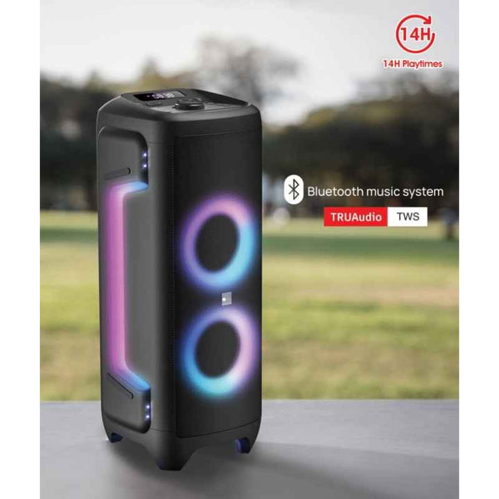 Afra Party Speaker 300W with Karaoke Mic USB Charging 10 Inch Woofer Guitar Input AF-300PSBK