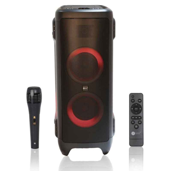 Afra Party Speaker 300W with Karaoke Mic USB Charging 10 Inch Woofer Guitar Input AF-300PSBK