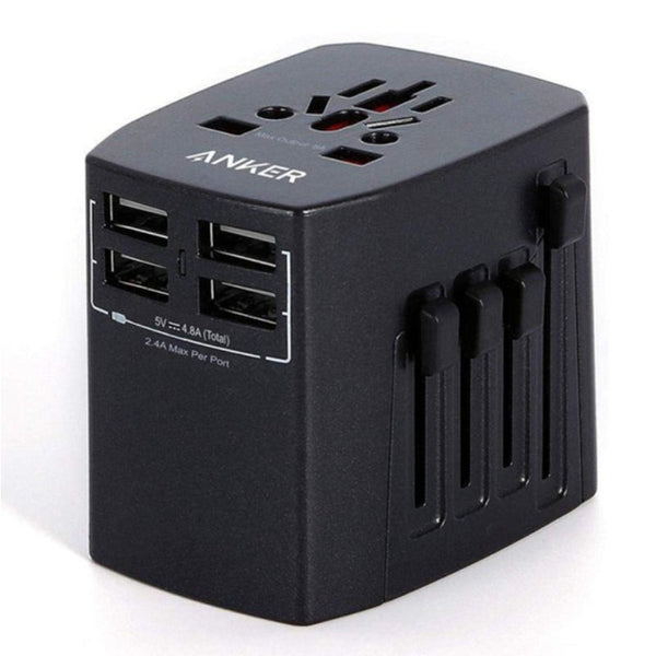 محول السفر العالمي من Anker مع 4 منافذ USB AN.A2730H11.BK