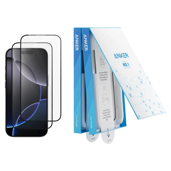 مجموعة أنكر للطباعة على الشاشة عالية الدقة من الزجاج المقسى لهاتف iPhone 16 Pro Max شفاف AN.A720AH0C.CL