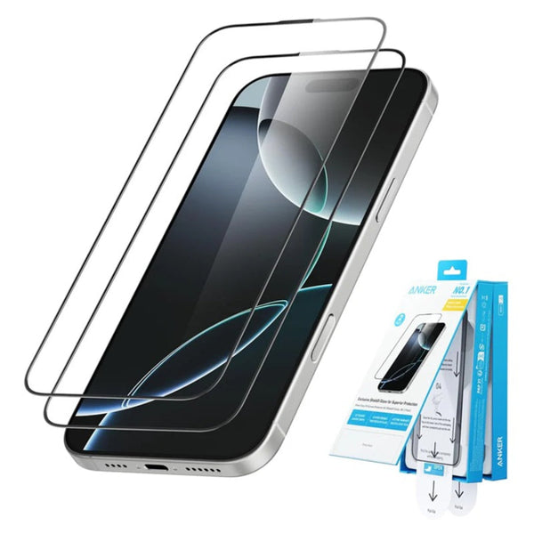 مجموعة زجاج Anker Tempered ShieldX لهاتف Iphone 16 Pro Max شفاف AN.A720C00C.CL