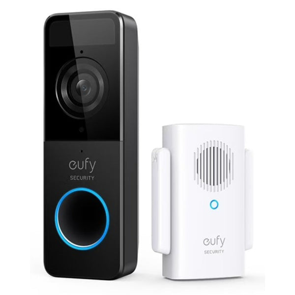 جرس باب فيديو Eufy 1080P - يعمل بالبطارية باللون الأسود AN.E8220311.BK