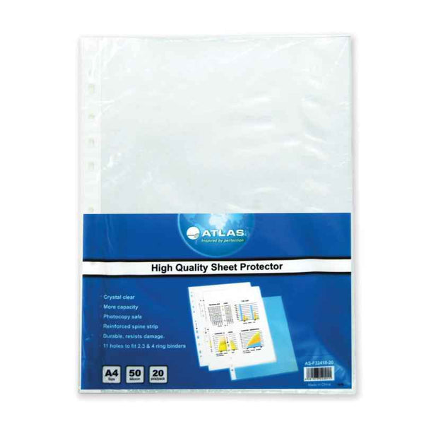 Atlas Glass Clear Pocket PP A4 20 pcs