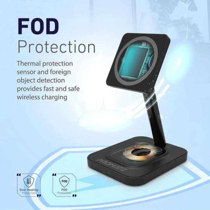 Promate AURABASE 15W High Speed Maganetic Wireless Charger Grey AURABASE-GRY