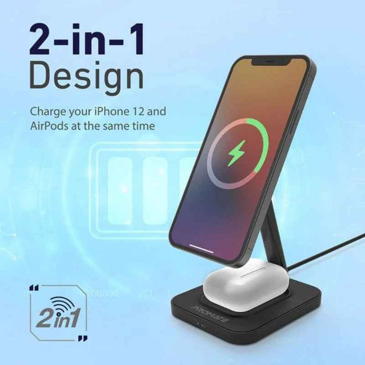 Promate AURABASE 15W High Speed Maganetic Wireless Charger Grey AURABASE-GRY