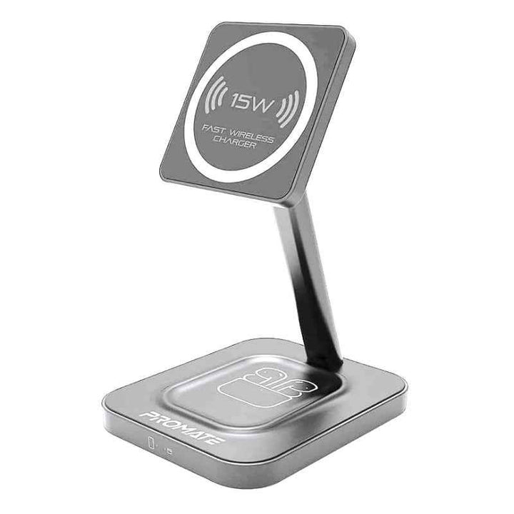 Promate AURABASE 15W High Speed Maganetic Wireless Charger Grey AURABASE-GRY