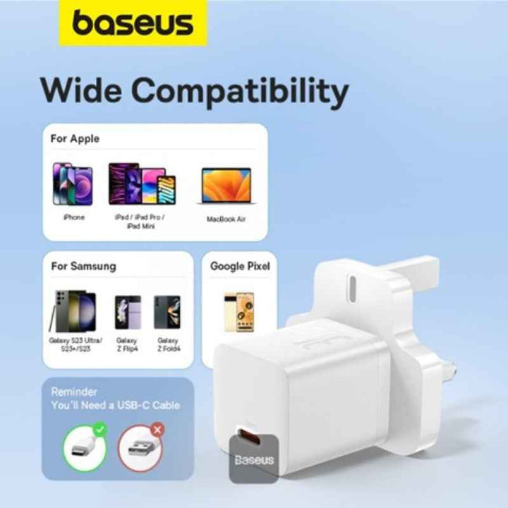 Baseus Mini Fast Charger Gan5 30W White BA.P10110906213-00.WT