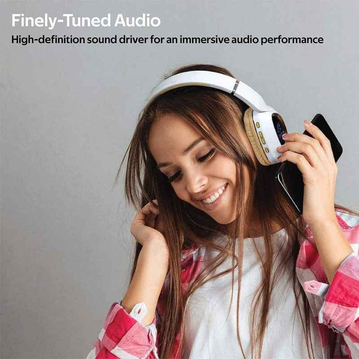 Promate BAVARIA Wireless Over Ear Headphone White BAVARIA-WHT