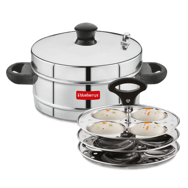 Blueberry’s Idli Cooker Stainless Steel 3 Plates 12 Idly