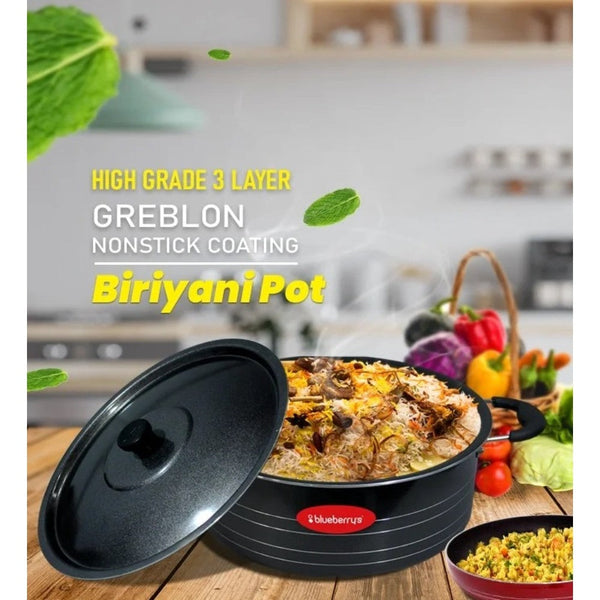 Blueberry’s Prime Nonstick Aluminum Biriyani Pot Large Size with Lid 12 Liter/ 35cm