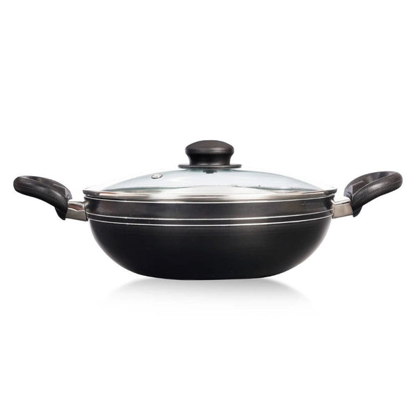 Blueberry’s Nonstick Kadai with Glass Lid 3mm Thickness 24 cm