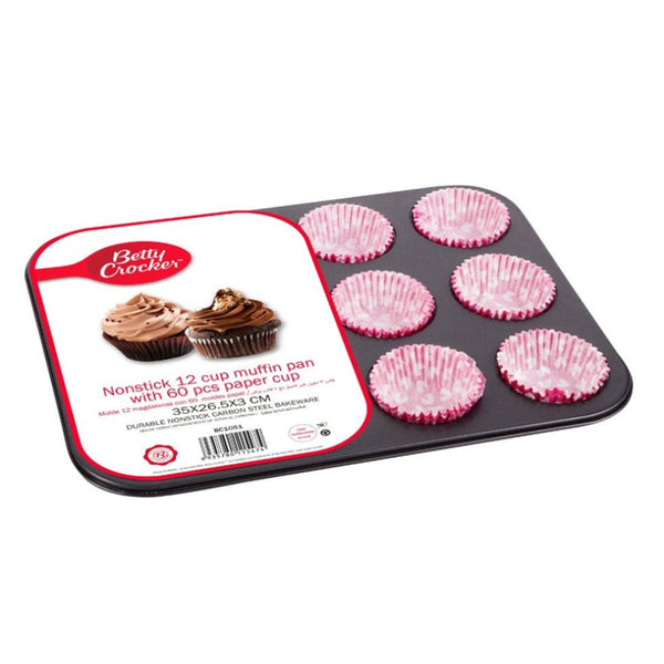 Betty Crocker Muffin Pan Non Stick 12 Cups 35 x 26 cm BC1051