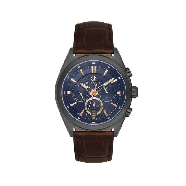 Bigotti Raffinato Men Genuine Leather Dark Brown Watch BG1106304