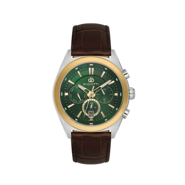 Bigotti Raffinato Men Genuine Leather Dark Brown Watch BG1106305
