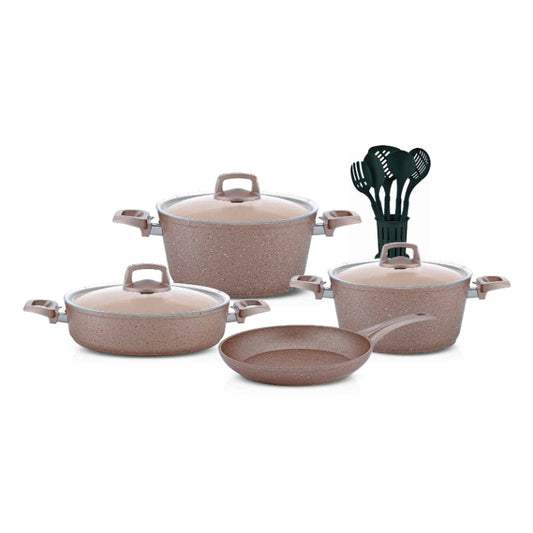 Blumen Cookware Set Granite Rose Gold 13pcs